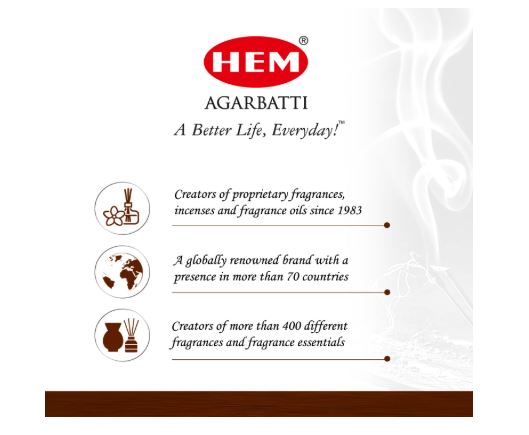 Hem Dhoop MOGRA/JASMINE Incense Sticks (w/ free stand)