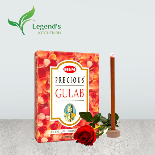 Hem Dhoop GULAB/ROSE Incense Sticks (w/ free stand)