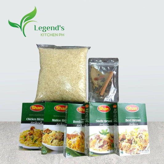 Indian Biryani Rice Sets| 1kg Basmati Rice + Whole Spices + Shan Masala Spices Variants