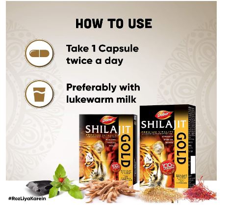 Dabur Shilajit Gold 100% Ayurvedic (20 Capsules)