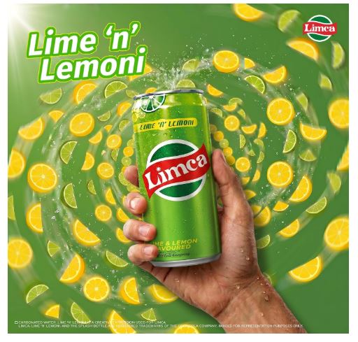 LIMCA Lime n' Lemon Carbonated Water | Soda (330ml)