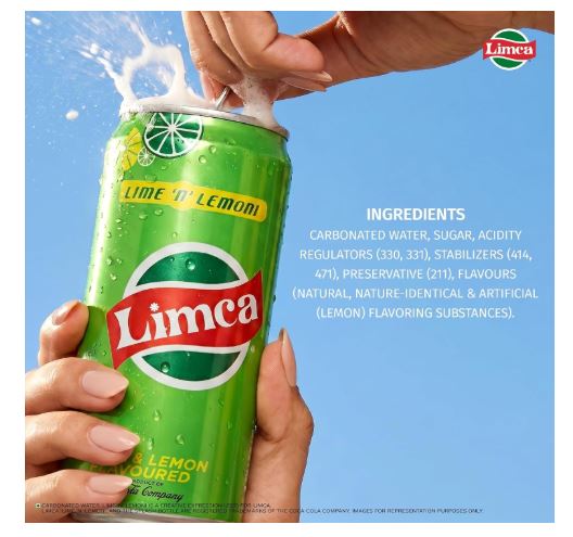 LIMCA Lime n' Lemon Carbonated Water | Soda (330ml)