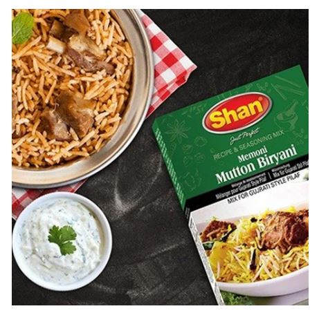 Shan Memoni Mutton Biryani | Mix for Gujrati Style Pilaf | Recipe & Seasoning Mix (60g)