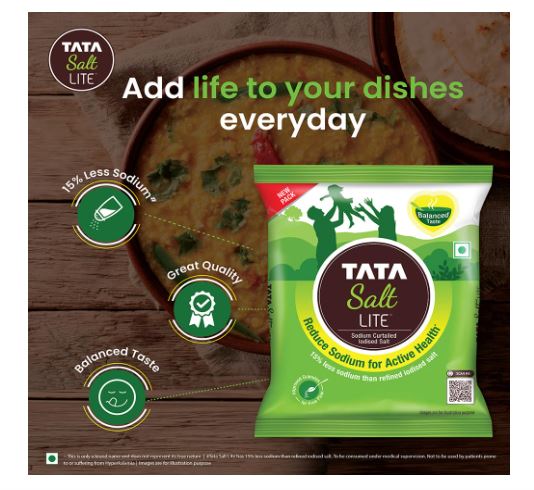 Tata Salt LITE Indian Iodised Salt Less Sodium Salt