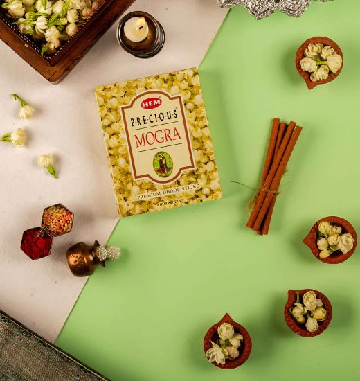 Hem Dhoop MOGRA/JASMINE Incense Sticks (w/ free stand)