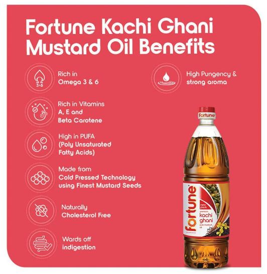 Fortune Kachi Ghani Pure Mustard Oil 1L