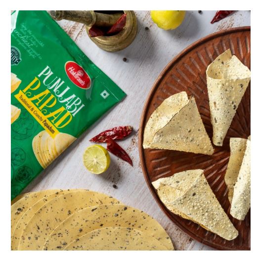 Haldiram's Punjabi Papad | Papadum | Indian Thin Wafer| Flat Bread (200g)