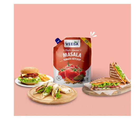 VEEBA Tamarind Chutney| Masala Tomato Sauce| Sweet Sour Tamarind| Spiced Tomato Sauce (500g)