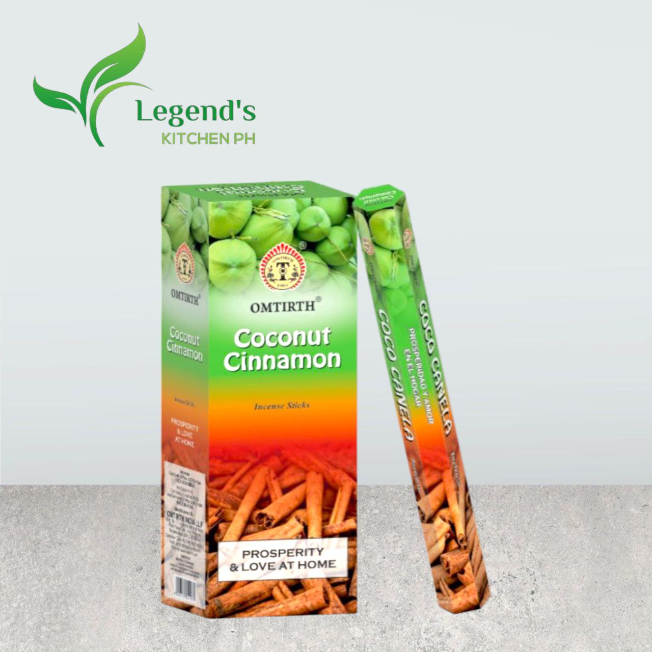OMTIRTH Coconut Cinnamon Premium Incense Sticks Set